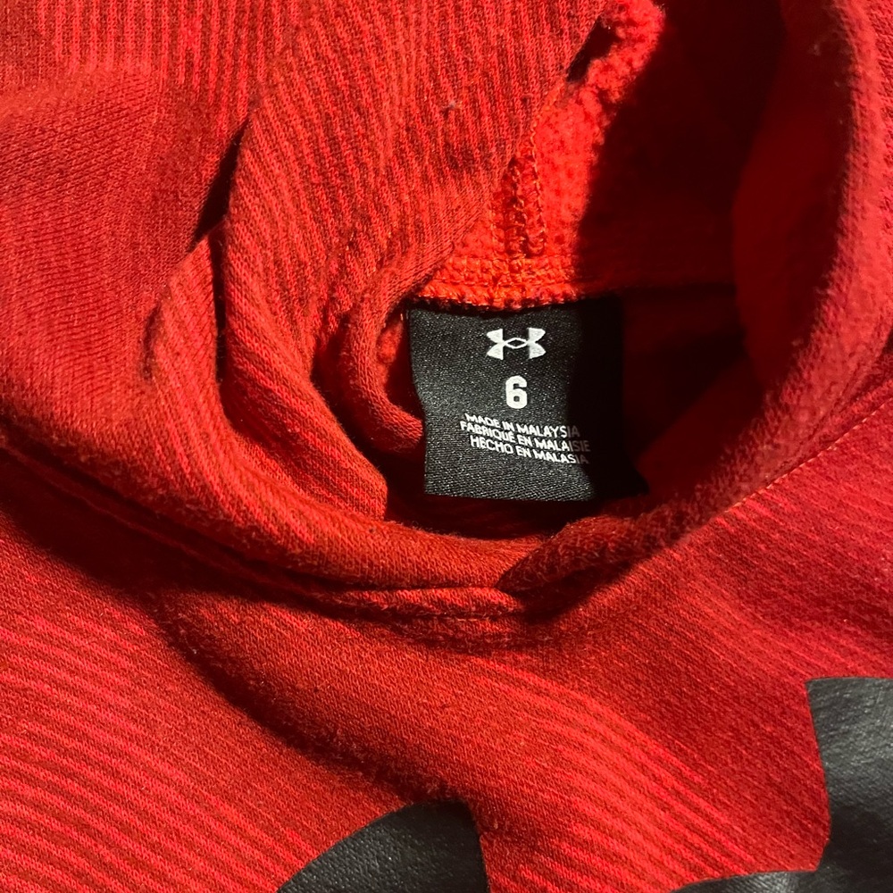 Under Armour Kids Red Hoodie and Black Joggers - Picture 2 of 2